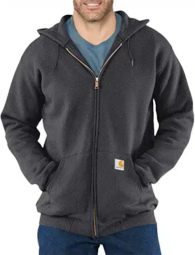 CarharttmensLoose Fit Midweight Full Zip SweatshirtCarbon HeatherLarge