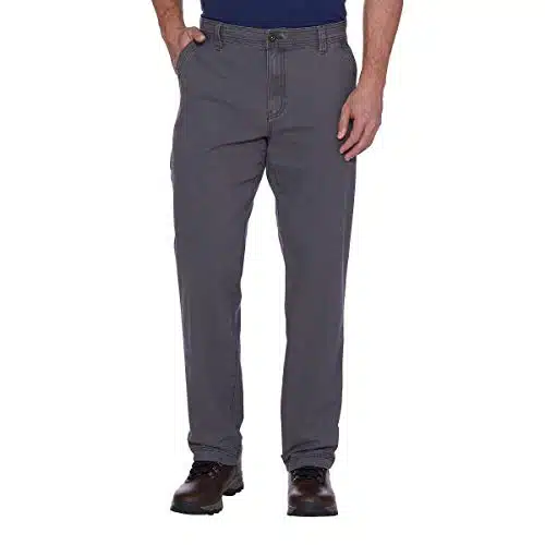 G.H. Bass & Co. Men's Flat Front Canvas Terrain Pant (Magnet,  x L)