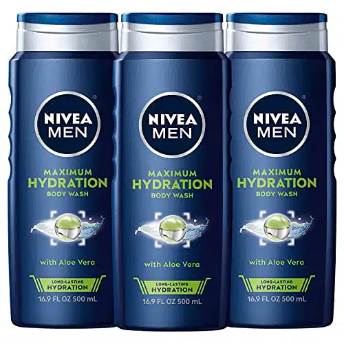 NIVEA MEN Maximum Hydration Body Wash, Aloe Vera Body Wash for Dry Skin, Fl Oz (Pack of )