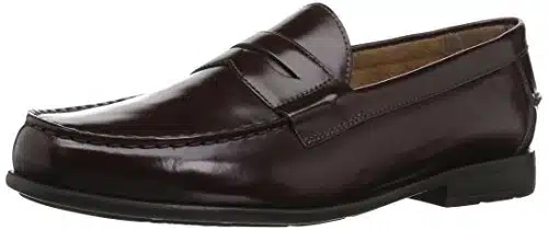 Nunn Bush Men Drexel Penny Loafer with KORE Comfort Technology, Burgundy, edium US