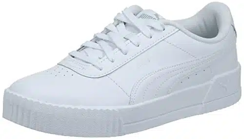 PUMA womens Carina Sneaker, Puma White puma White puma Silver,