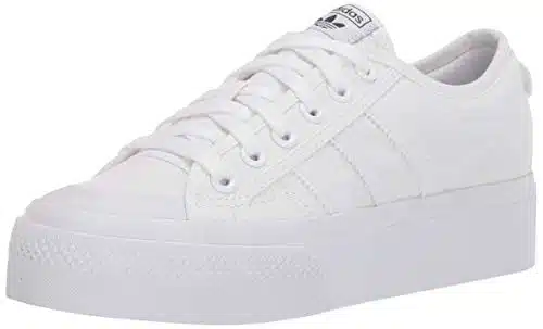 adidas Originals Women's Nizza Platform, WhiteWhiteWhite,