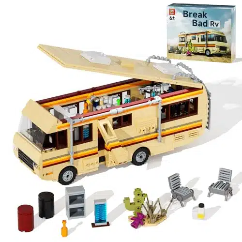 AobiKSEY Breaking Bad RV Model Car Building Set, Creative Breaking Bad Merchandise Van Building Bricks Kit for Gifts, Educational DIY Building Set Toy for Break Bad Fans and Kids Age + Years Old