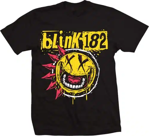 Blink Punk Smiley Men's Tee, Black, Medium