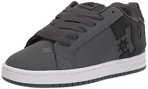 DC mens Court Graffik Casual Skate Shoe, Dk GreyBlackWhite,