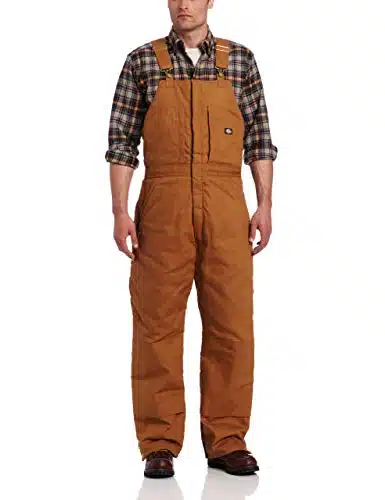 Dickies mens Insulated Bib overalls and coveralls workwear apparel, Brown Duck, X Large US