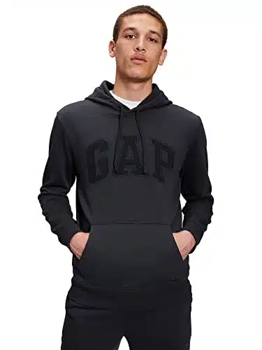 GAP mens Logo Fleece Hoodie Sweatshirt, Moonless Night, XX Large US