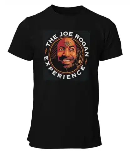 JRE Logo Podcast Custom DTG Printed Joe Rogan Experience Graphic t Shirt (as, Alpha, m, Regular, Regular, Black)