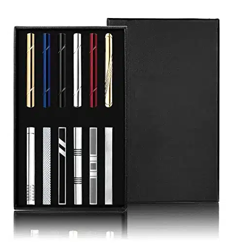 Jstyle Pcs Tie Clips for Men Classic Tie Bar Clip Set for Regular Ties Necktie Tie Bar Pinch Clips Suitable for Wedding Anniversary Business Luxury Box Gift Ideas