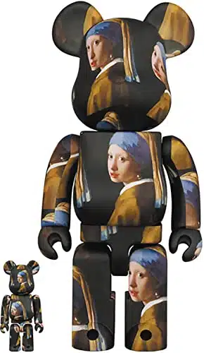 MEDICOM TOY CORPORATION Johannes Vermeer Girl with Pearl Earring % & % BEARBRICK PK