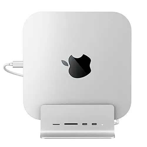 Minisopuru Mac Mini Dock Support M.NVMeSATA SSD, in B C Hub for Mac Mini, Mac Mini Hub Stand & Docking Station Mac Mini Accessories with B C Gbps Data, TF& SD, M.SSD(Not Included)