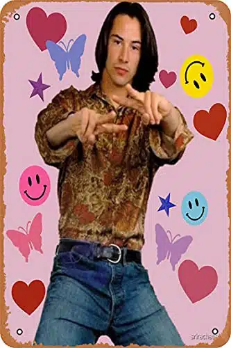 NIUMOWANG Metal Sign   Young Keanu Reeves Tin Poster X Inches