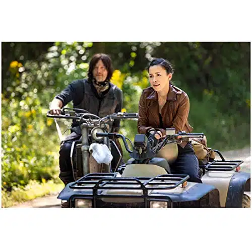 Norman Reedus Inch x Inch PHOTOGRAPH Riding ATVs wYoung Woman