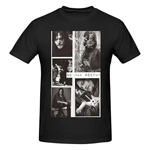 Norman Reedus Men's Classic Unisex Cotton T Shirt for Men & Women, Classic Tee Black Large