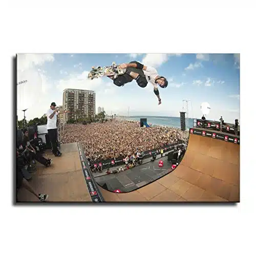 SUPERYUFENG Tony Hawk Skateboarding Poster Decorative Painting Canvas Wall Art Living Room Posters Bedroom Painting xinch(xcm)