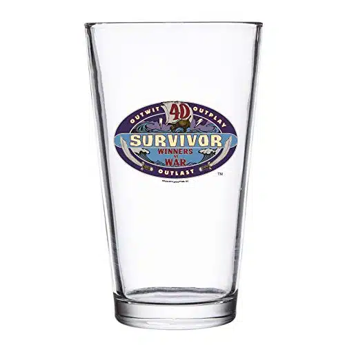 Survivor Season inners at War Logo Drinking Glass