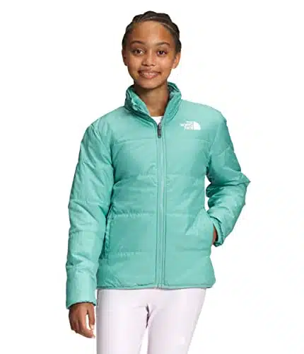 THE NORTH FACE Girls' Reversible Mossbud Swirl Jacket, Wasabi, Large