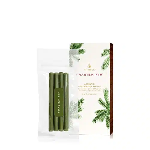 Thymes Frasier Fir Car Diffuser Refills   Air Freshener Car Diffuser Reeds   Long Lasting Car Air Freshener Refills with Fresh Scent   Thymes Car Essentials   Car Fragrance Diffuser Sold Separately