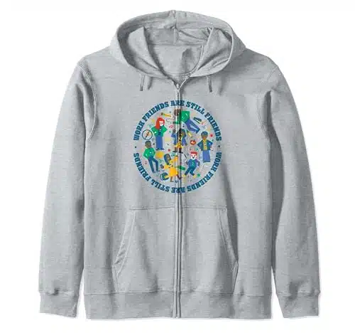 Abbott Elementary Work Friends Are Still Friends Doodle Cast Zip Hoodie