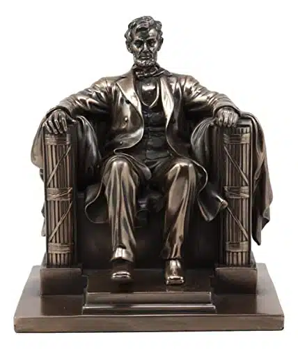 Ebros Gift Faux Bronze Seated Abraham Lincoln Figurine H Lincoln Memorial Colossal Sculpture th President of United States of America Historical Decor Civil War Transformational Leader