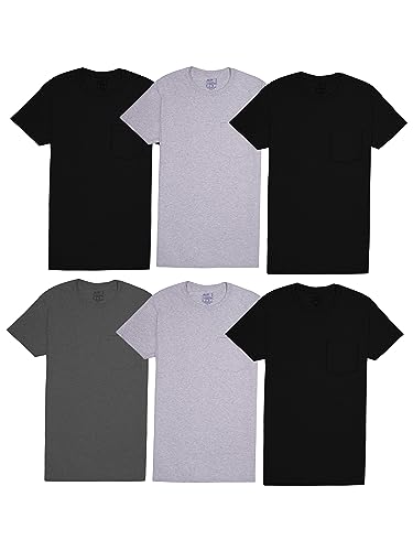 Fruit of the Loom Men's Pocket T Shirt Multipack, Pack   Assorted Colors, Medium