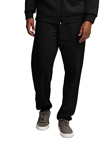 Fruit of the Loom mens Eversoft Fleece & Joggers (Regular Big Man) Sweatpants, Elastic Bottom   Black, XX Large US