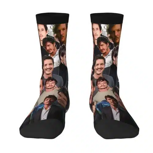 Giuwxurt Pedro Pascal Socks, Unisex, Novelty Crew Socks, Athletic Sports Casual Socks, Compression Socks For Women, Men, Adults