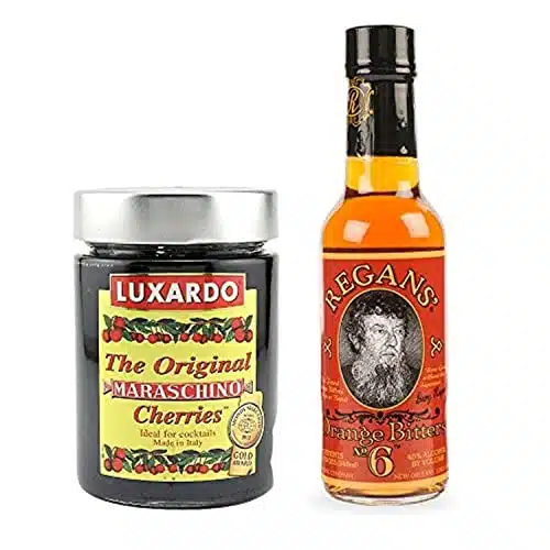 Manhattan Cocktail Kit Luxardo Maraschino Cherries   g Jar with Regan's Orange Bitters   Ounce