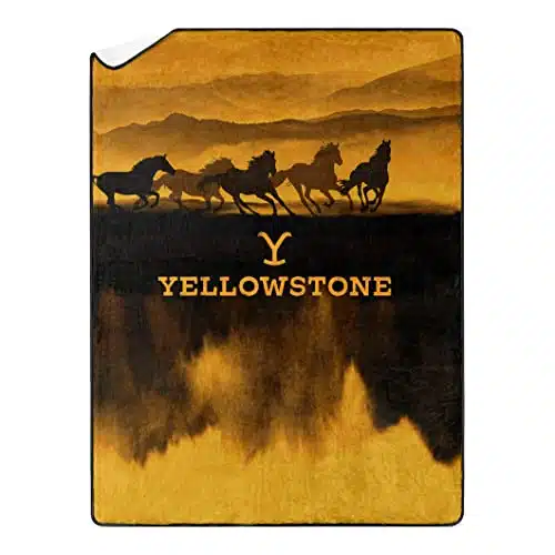 Northwest Yellowstone Oversized Silk Touch Sherpa Throw Blanket, x , Wild Horses