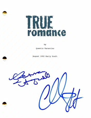 PATRICIA ARQUETTE & CHRISTIAN SLATER CAST SIGNED AUTOGRAPH TRUE ROMANCE FULL MOVIE SCRIPT   MEDIUM, THE ACT, SEVERANCE, BOYHOOD, ESCAPE AT DANNEMORA, HOLES, INTERVIEW WITH THE VAMPIRE, MR ROBOT