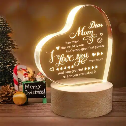 Pandasch Christmas Gifts for Mom, Mom Birthday Gifts from Daughter Son, Engraved Mom Night Lights USB Low Power, Personalized Mom Gifts for Mother's Day Birthday Thanksgiving Christmas