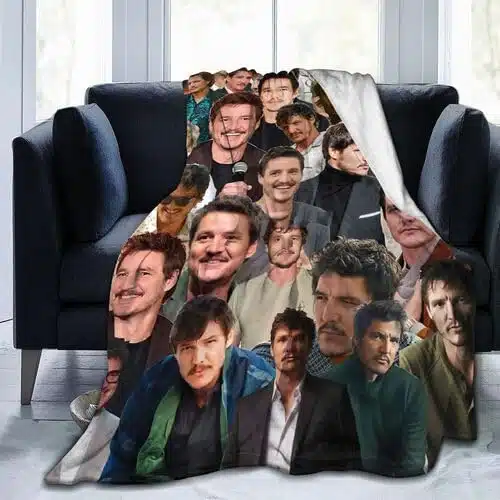 Pedro Pascal Photo Collage Soft and Comfortable Wool Fleece Throw Blankets Yoga Blanket Beach Blanket Suitable for Home and Tourist Camping