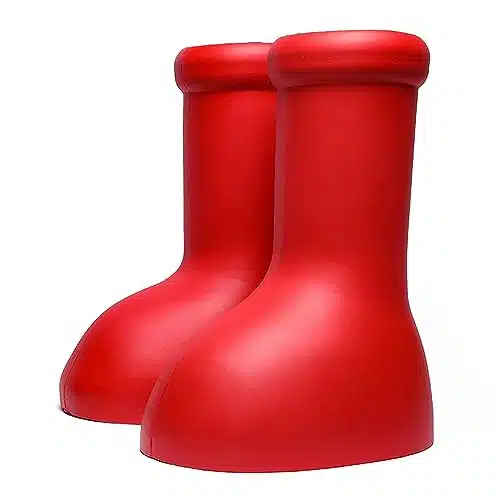 RIDAEX Big Red Boot Fashion Astro Boy Fun Anime Cartoon Big Red Shoes Anti Slip Red Water Boots for Kids Mens Women