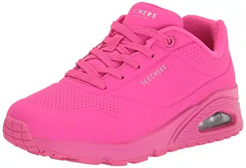 Skechers womens Skecher Street Women's Uno   Night Shades Sneaker, Pink Hot Pink Durabuck Htpk,