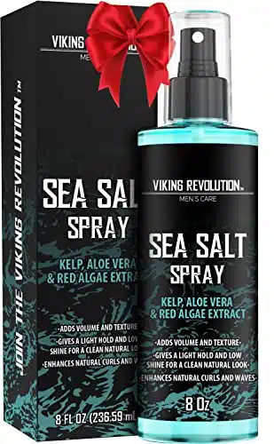 Viking Revolution Sea Salt Spray for Hair Men   Texturizing with Kelp, Aloe Vera & Red Algae Extract Surf to Add Volume and Texture Beach oz