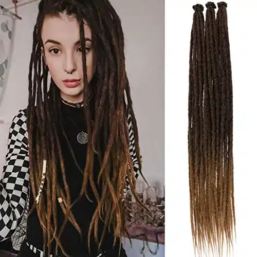 ZRQ Strands Dreadlocks Extensions Ombre Dreadlocks Crochet Dreads Dreadlock Extensions Boho Style Synthetic Crochet Braided Hair T#