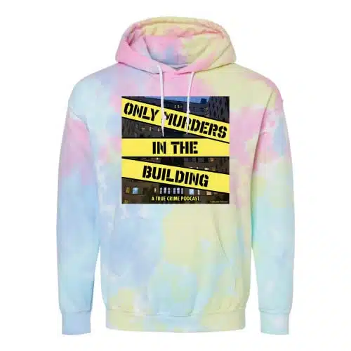 only murders in the building   Podcast Logo Tie Dye Hooded Sweatshirt   Medium