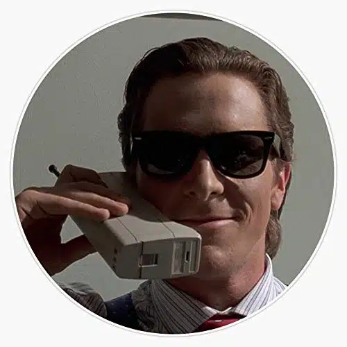 Christian Bale   Patrick Bateman   American Psycho   Circle Sticker Vinyl Bumper Sticker Decal Waterproof