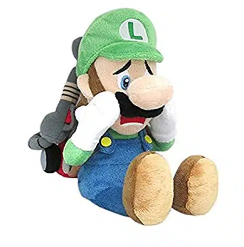 Little Buddy Super Mario Series Luigi's Mansion Scared Luigi with Strobulb Plush, Multi Colored