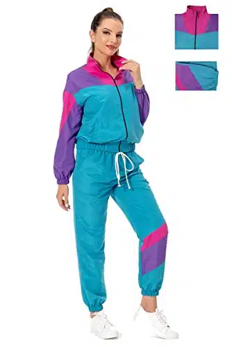 MASSWO Women s Sportswear Set Piece Outfits Casual Sweatsuits Retro Vintage Purple Tracksuit