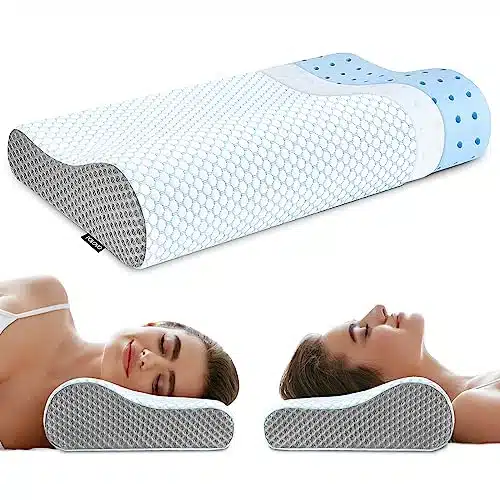 Memory Foam Pillows Neck Pillow Bed Pillow for Sleeping, Ergonomic Cervical Pillow for Neck and Shoulder Pain Relief,Orthopedic Contour Pillow for Side Back Stomach Sleeper