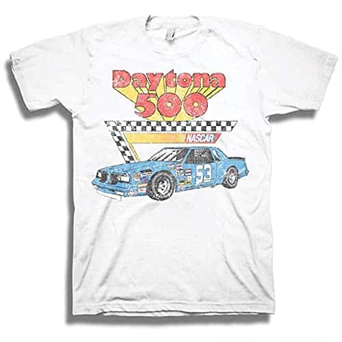 NASCAR Vintage Daytona Shirt Racing Mens Graphic T Shirt (White Daytona, Large)