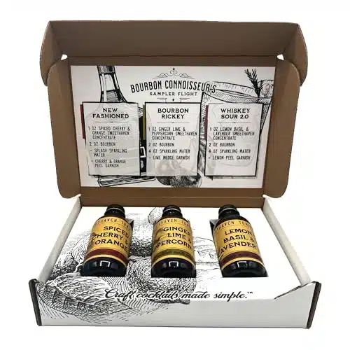 Sweet Haven Tonics Cocktail Mixer Sampler Pack (Bourbon Connoisseur)