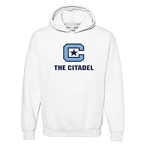 UGP Campus Apparel AH  The Citadel Bulldogs Primary Logo Hoodie   Medium   White