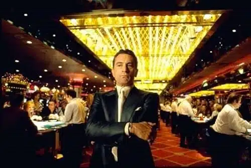 Casino Robert De Niro as Ace Rothstein stands in Tangiers casino xposter