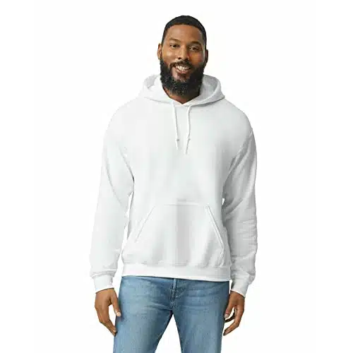 Gildan Adult Fleece Hoodie Sweatshirt, Style G, Multipack, White (Pack), Medium