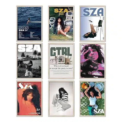 Glodse SZA Poster Album Cover Posters for Room Aesthetic Music Wall Art Girl and Boy Teens Dorm Decor Set of xinch Unframed