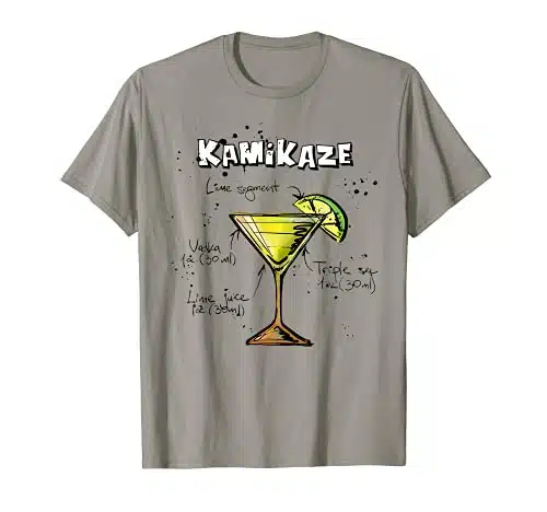 Kamikaze Mixed Drink T Shirt Bartender Alcohol Tee