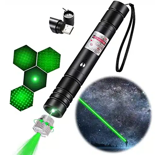 Long Range Green Laser Pointer High Power,[Material Upgrade] Laser Pointer Pen[metres] Green Lazer Pointer Rechargeable for Hiking,Cat Laser Toy USB Charge