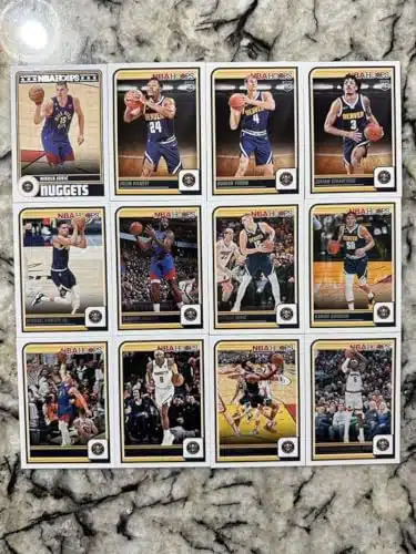 Panini NBA Hoops Denver Nuggets Team Set Includes Rookies (Hand Collated) of Cards #Kentavious Caldwell Pope Jamal Murray Peyton Watson Christian Braun Aaron Gordon Nikola Jok